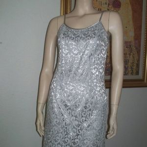 Aspeed Silver Threaded Accented Crochet Dress